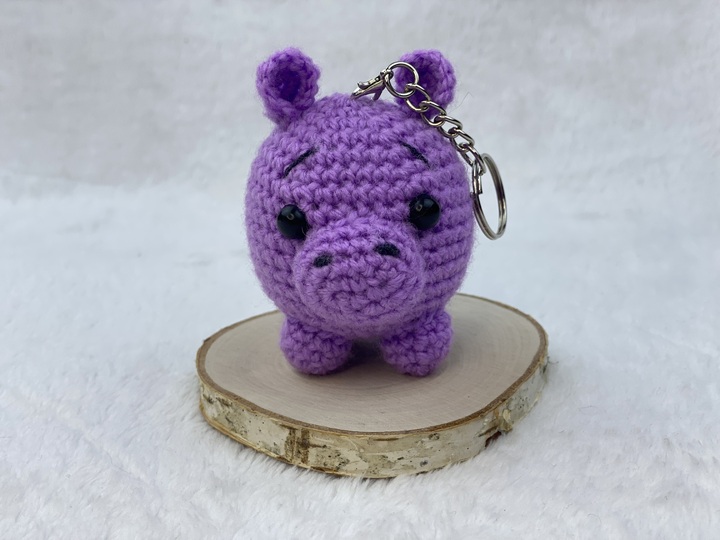 Häkelanleitung Kleines Nilpferd Amigurumi 7cm,  Häkelprojekt für Anfänger
