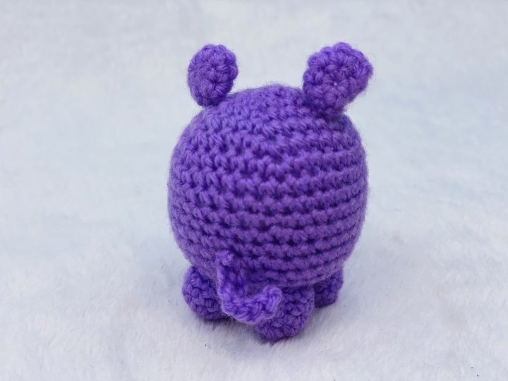 Häkelanleitung Kleines Nilpferd Amigurumi 7cm,  Häkelprojekt für Anfänger