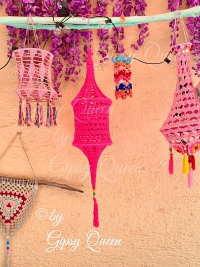 Häkelanleitung Lampe Orient PDF  Boho Lampe häkeln  Orientalische Häkeldeko