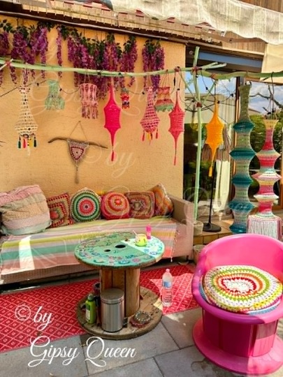 Häkelanleitung Lampe Orient PDF  Boho Lampe häkeln  Orientalische Häkeldeko