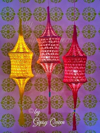 Häkelanleitung Lampe Orient PDF  Boho Lampe häkeln  Orientalische Häkeldeko