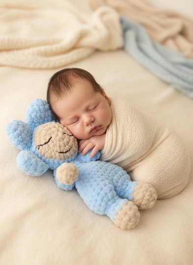 Bloomie Schmusetuch häkeln – Häkelanleitung für Baby Lovey mit Blume