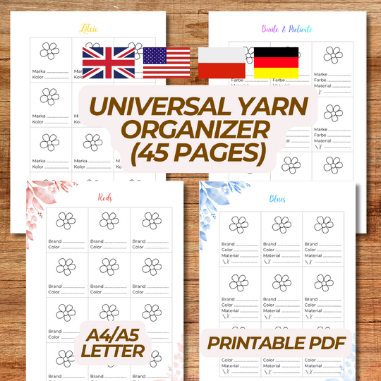Universal Yarn Color Palette PDF | Aesthetic Swatch Organizer
