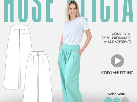 Schnittmuster Hose Alicia |Schnittmuster Hose Alicia | Gr. 34–48 (PDF) | Gr