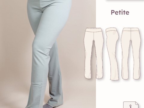 Mid-Rise Leggings mit Foldover-Bund & Flared Leg – Petite Gr. 30-48