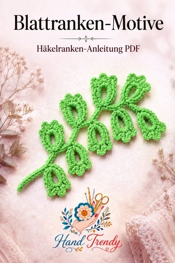 Leaf Branch Motifs – Crochet Vine Applique PDF Pattern
