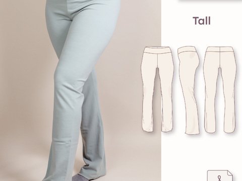 Mid-Rise Leggings mit Foldover-Bund & Flared Leg – Tall Gr. 30-48