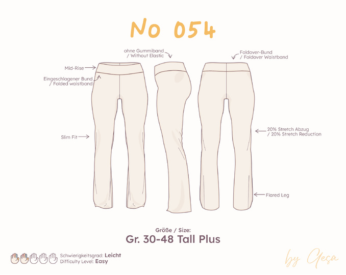 Mid-rise leggings with foldover waistband & flared leg – Tall Plus sizes 30