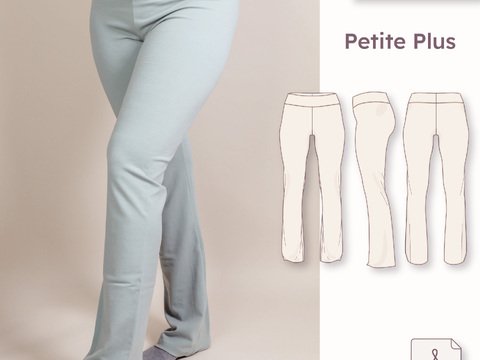Mid-Rise Leggings mit Foldover-Bund & Flared Leg – Petite Plus Gr. 30-48