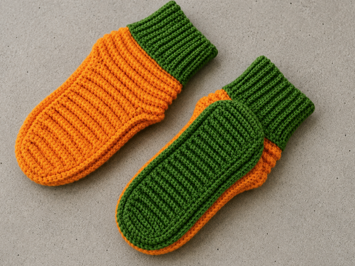 Crochet Slippers. Warm Slipper Socks Crochet Pattern (S36)