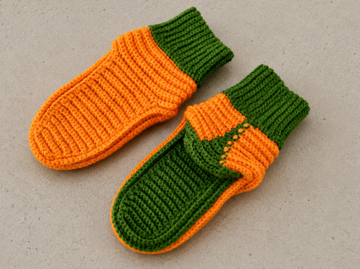 Crochet Slippers. Warm Slipper Socks Crochet Pattern (S36)