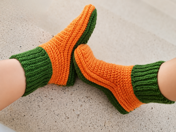 Crochet Slippers. Warm Slipper Socks Crochet Pattern (S36)