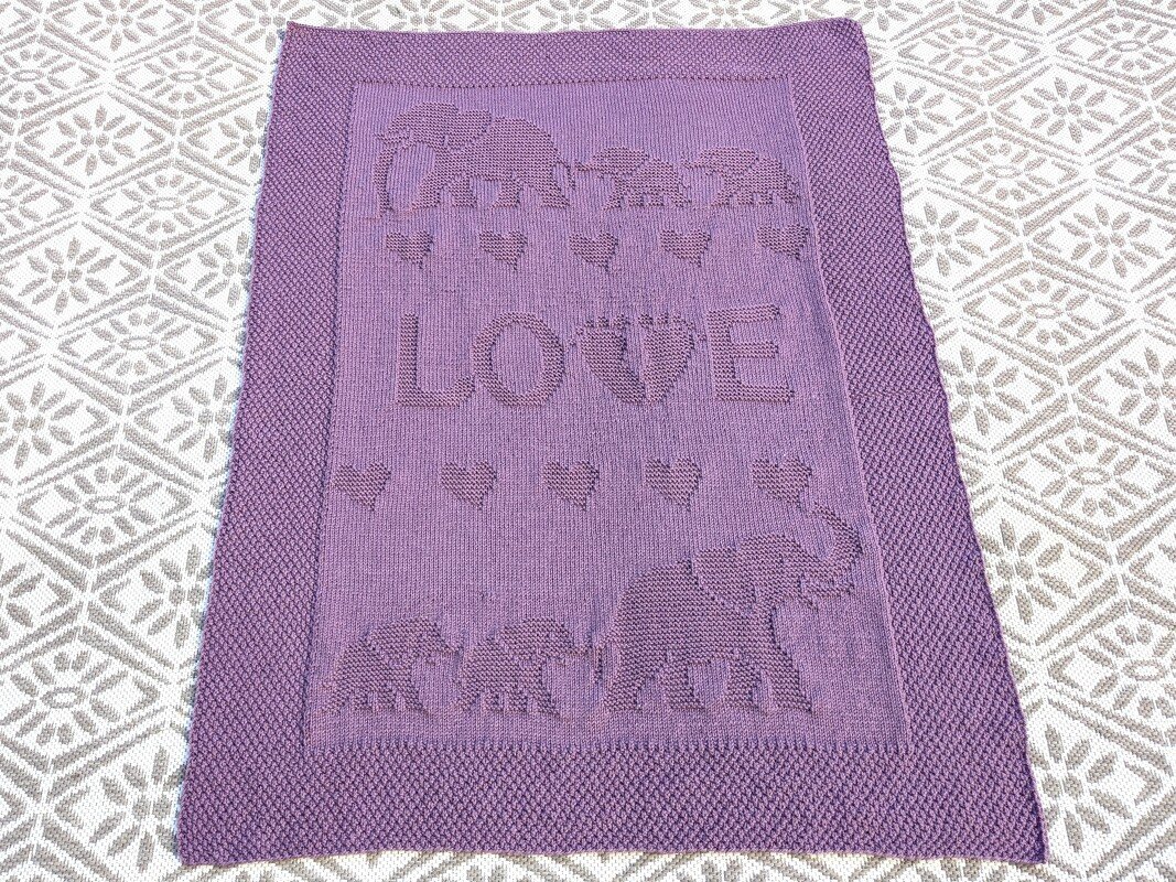 Knitting pattern baby / kids' blanket "Elephant Love" - easy - Image 7
