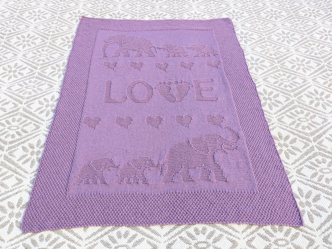 Knitting pattern baby / kids' blanket "Elephant Love" - easy - Image 4
