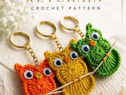 Owl Keychain Crochet Pattern – Cute Crochet Charm PDF