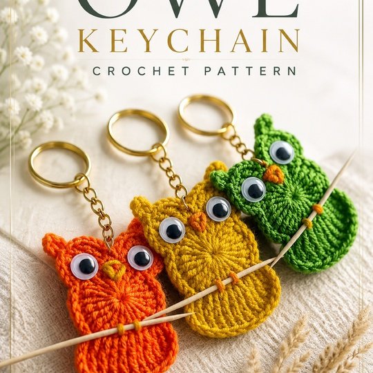 Owl Keychain Crochet Pattern – Cute Crochet Charm PDF