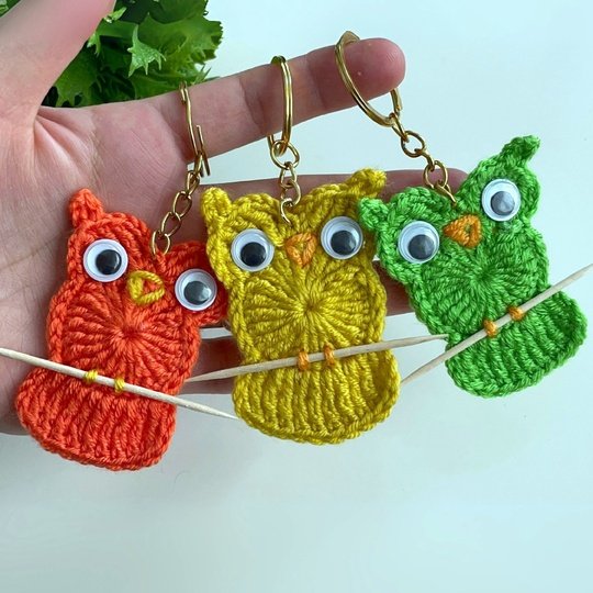 Owl Keychain Crochet Pattern – Cute Crochet Charm PDF