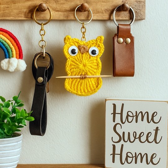 Owl Keychain Crochet Pattern – Cute Crochet Charm PDF