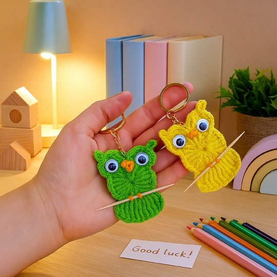 Owl Keychain Crochet Pattern – Cute Crochet Charm PDF
