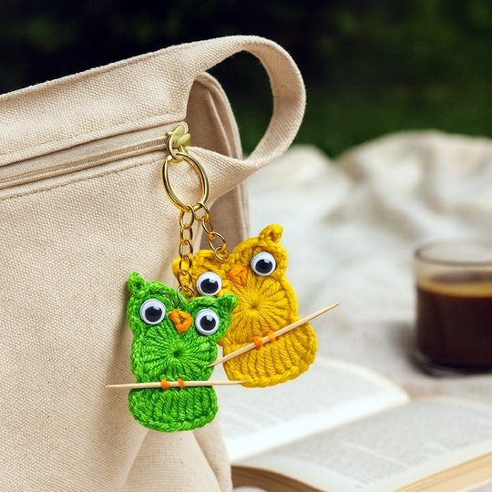 Owl Keychain Crochet Pattern – Cute Crochet Charm PDF