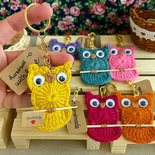 Owl Keychain Crochet Pattern – Cute Crochet Charm PDF