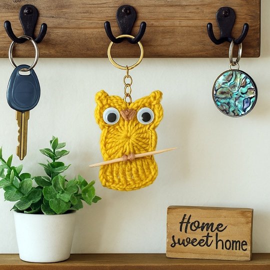 Owl Keychain Crochet Pattern – Cute Crochet Charm PDF