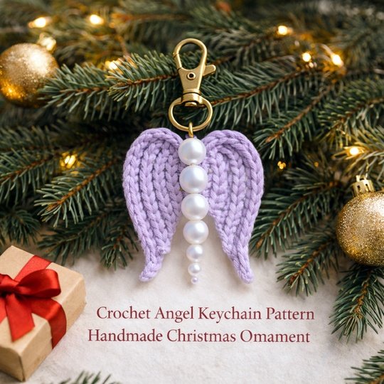 Angel Wing Keychain Crochet Pattern – Cute Bag Charm PDF