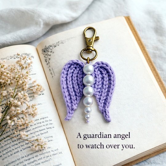 Angel Wing Keychain Crochet Pattern – Cute Bag Charm PDF