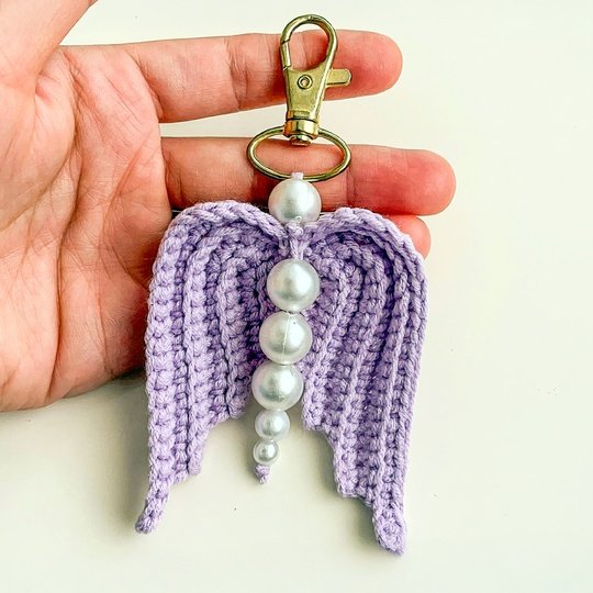 Angel Wing Keychain Crochet Pattern – Cute Bag Charm PDF