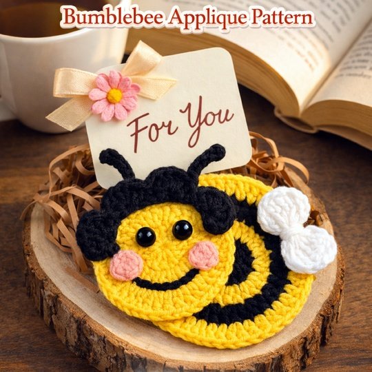 Cute Crochet Bee Pattern – Bumblebee Applique Crochet PDF