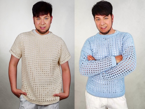Häkelanleitung – Luftiger oversize Netzpullover 2 in 1 ,,Heel" unisex