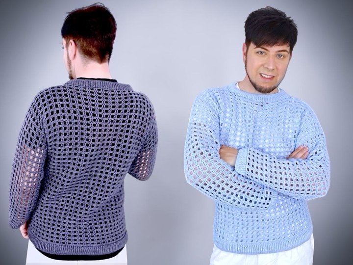 Häkelanleitung – Luftiger oversize Netzpullover ,,Heel" unisex