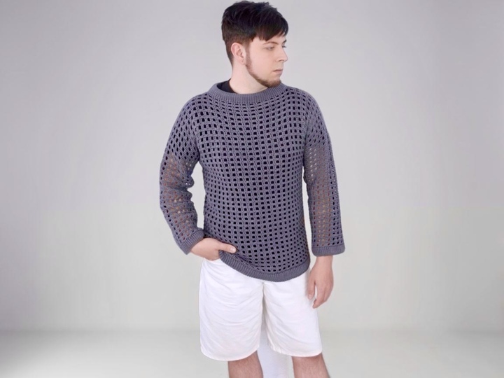 Häkelanleitung – Luftiger oversize Netzpullover 2 in 1 ,,Heel" unisex