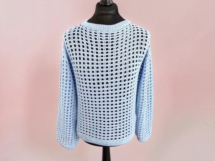 Luftiger oversize Netzpullover 2 in 1 ,,Heel" unisex - Häkelanleitung