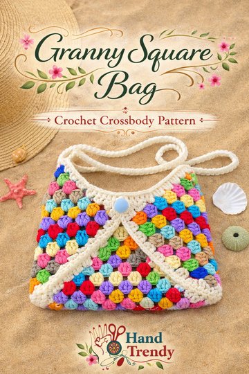 Granny Square Bag - Crochet Crossbody Pattern PDF