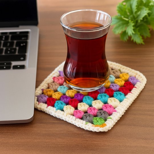 Granny Square Coasters - Colorful Crochet Pattern PDF