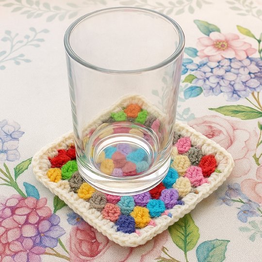 Granny Square Coasters - Colorful Crochet Pattern PDF
