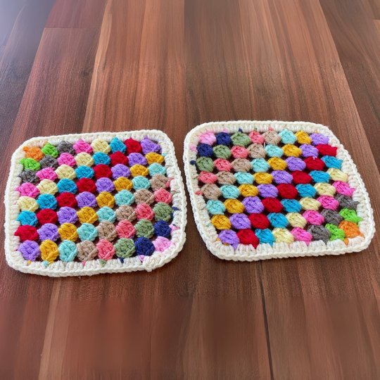 Granny Square Coasters - Colorful Crochet Pattern PDF