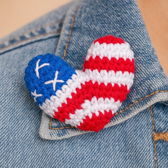 USA Heart Crochet - American Flag Pattern PDF