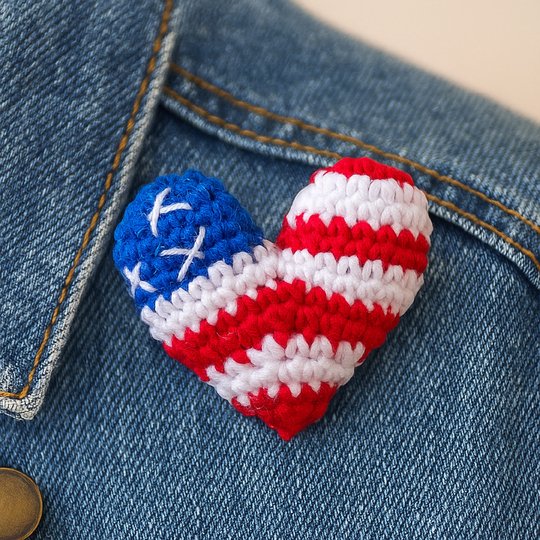 USA Heart Crochet - American Flag Pattern PDF
