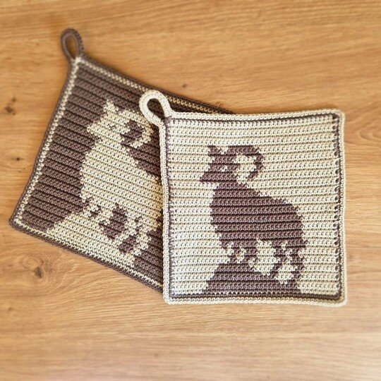 Häkelanleitung Topflappen "Steinbock"