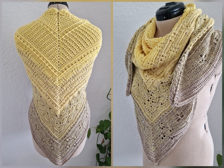 Häkelanleitung für das Dreieckstuch "Rising Summer"