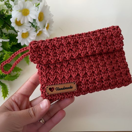 Minimal Crochet Wallet PDF Pattern - Easy Crochet Coin Purse Macrame Cord