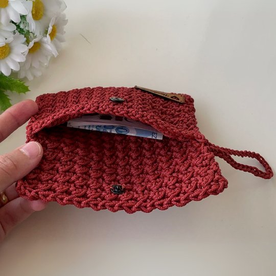 Minimal Crochet Wallet PDF Pattern - Easy Crochet Coin Purse Macrame Cord