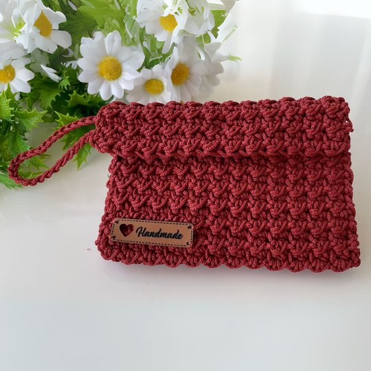 Minimal Crochet Wallet PDF Pattern - Easy Crochet Coin Purse Macrame Cord