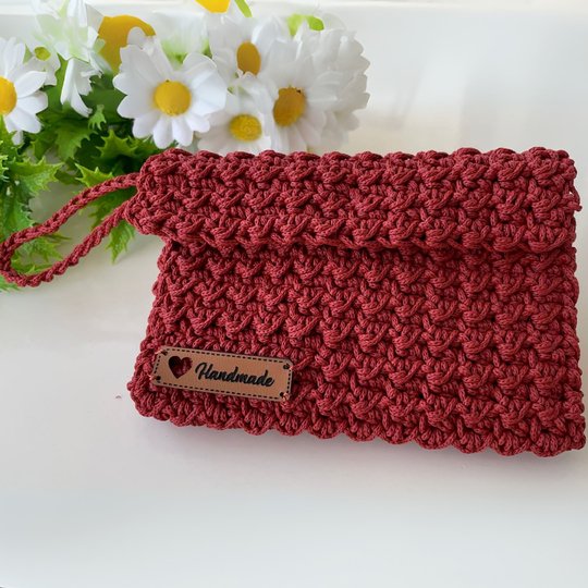 Minimal Crochet Wallet PDF Pattern - Easy Crochet Coin Purse Macrame Cord