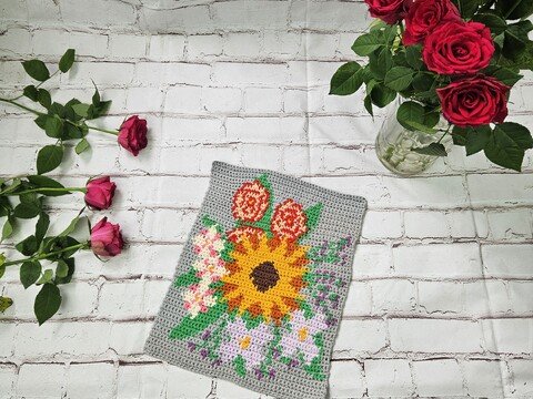 Blumenstrauß-Tischset – Kostenlose Häkelanleitung