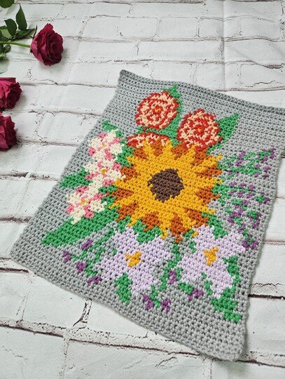 Blumenstrauß-Tischset – Kostenlose Häkelanleitung