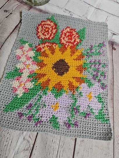 Blumenstrauß-Tischset – Kostenlose Häkelanleitung