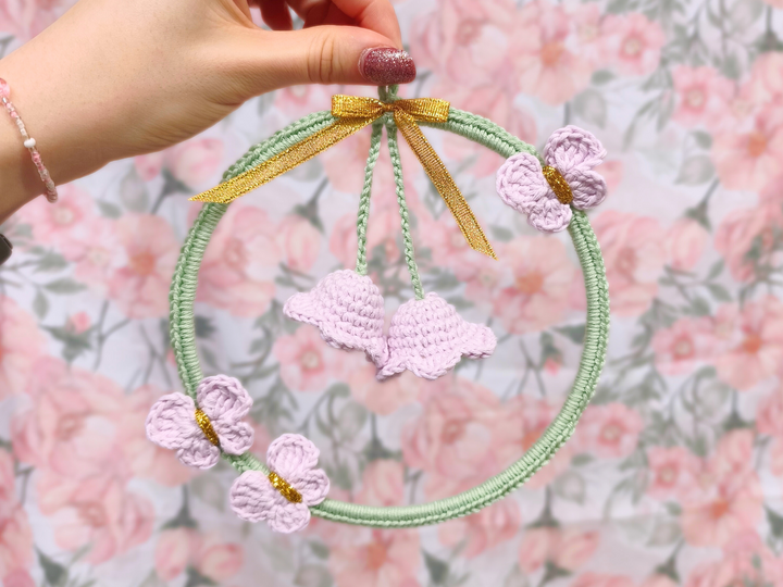 Häkelanleitung Dekoring Schmetterlinge mit Blume